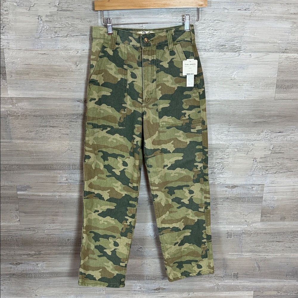 We The Free Camouflage Straight Leg Jeans